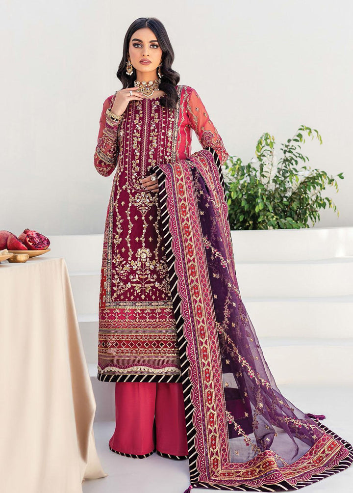 Gulaal Embroidered Organza Suits Unstitched 3 Piece GL22WD 08 Rangoli - Wedding Collection