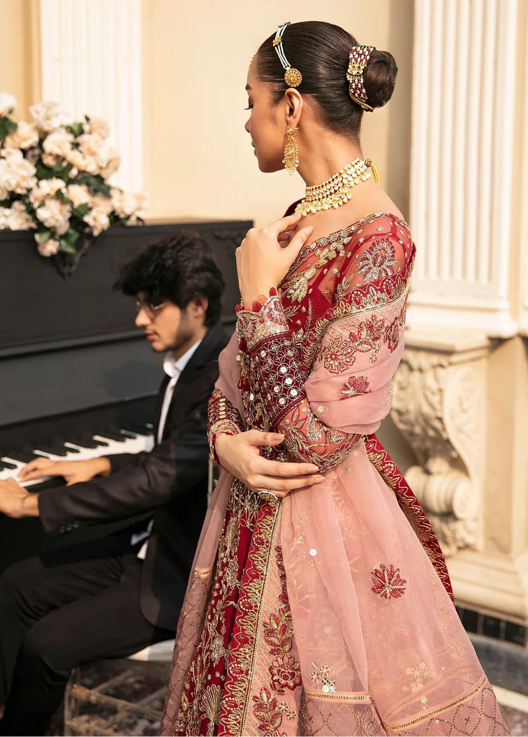 Gulaal Embroidered Net Suits Unstitched 4 Piece GL23WD GL-WU-23V1-02 ZIVA - Wedding Collection