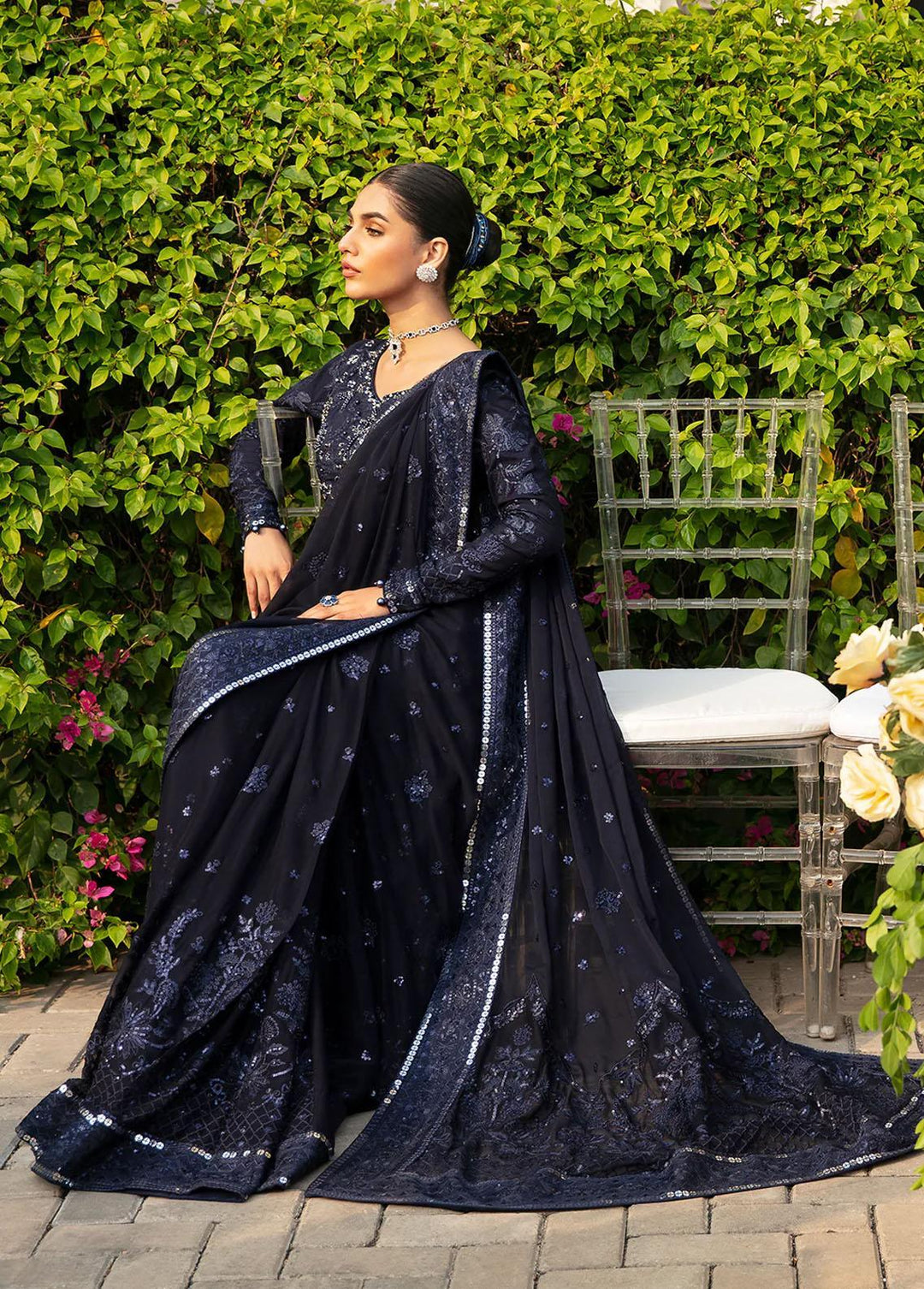 Gulaal Embroidered Viscose  Unstitched Saree GL23WD GL-WU-23V1-07 LEENA - Wedding Collection