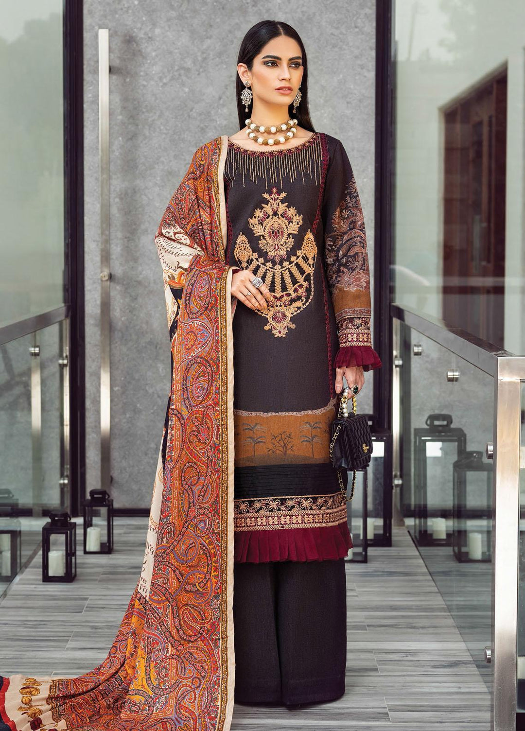 Gulaal Embroidered Wool Suits Unstitched 3 Piece GL21W GW-06 - Winter Collection