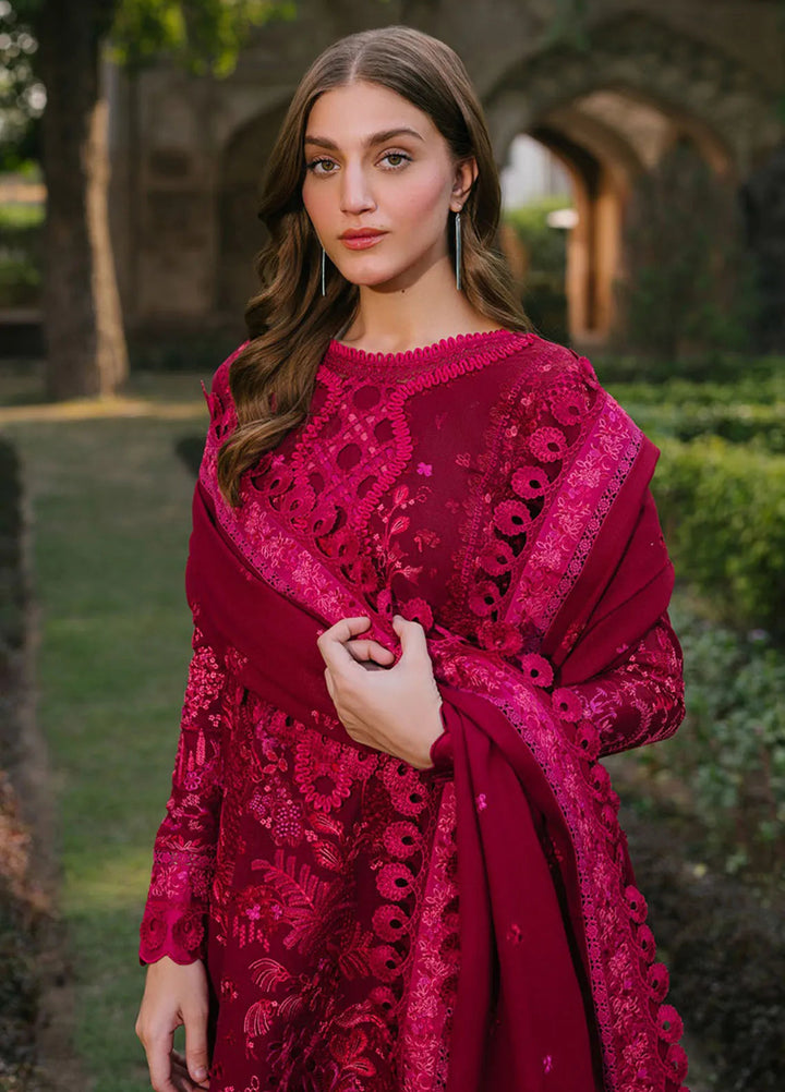 Gulabi Baagh by Bin Ilyas Embroidered Karandi Suit Unstitched 3 Piece BI24GB 151-A - Winter Collection