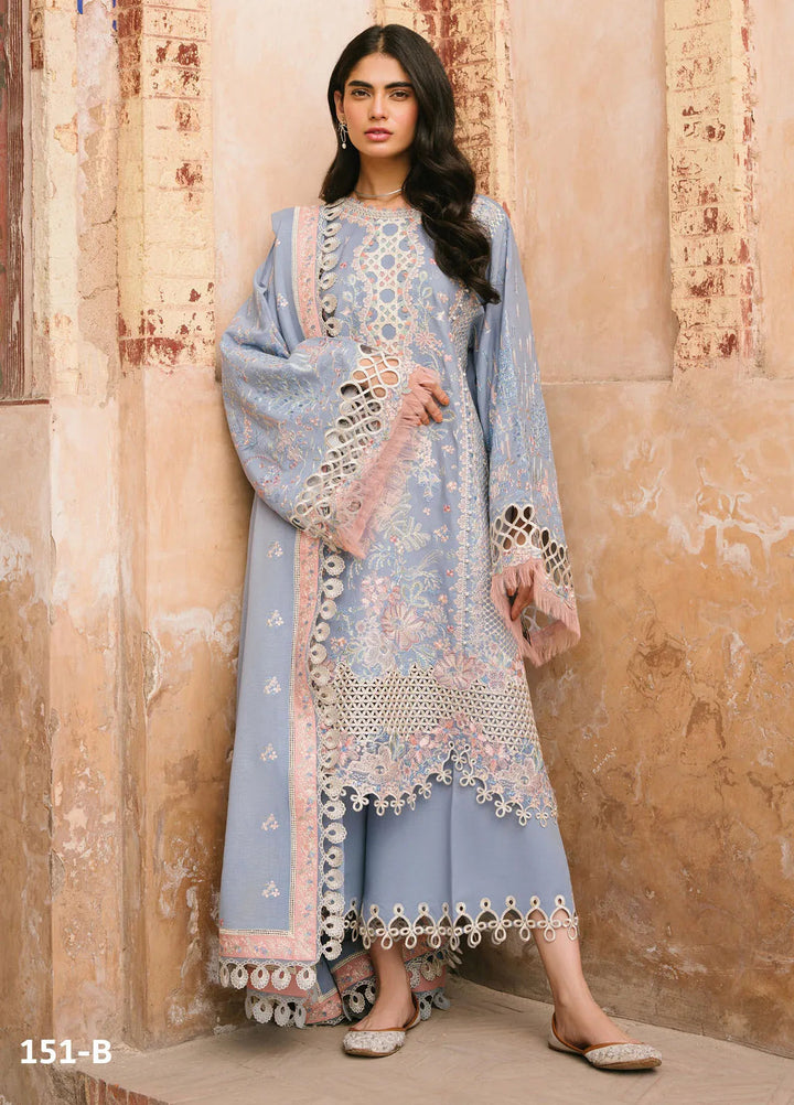 Gulabi Baagh by Bin Ilyas Embroidered Karandi Suit Unstitched 3 Piece BI24GB 151-B - Winter Collection