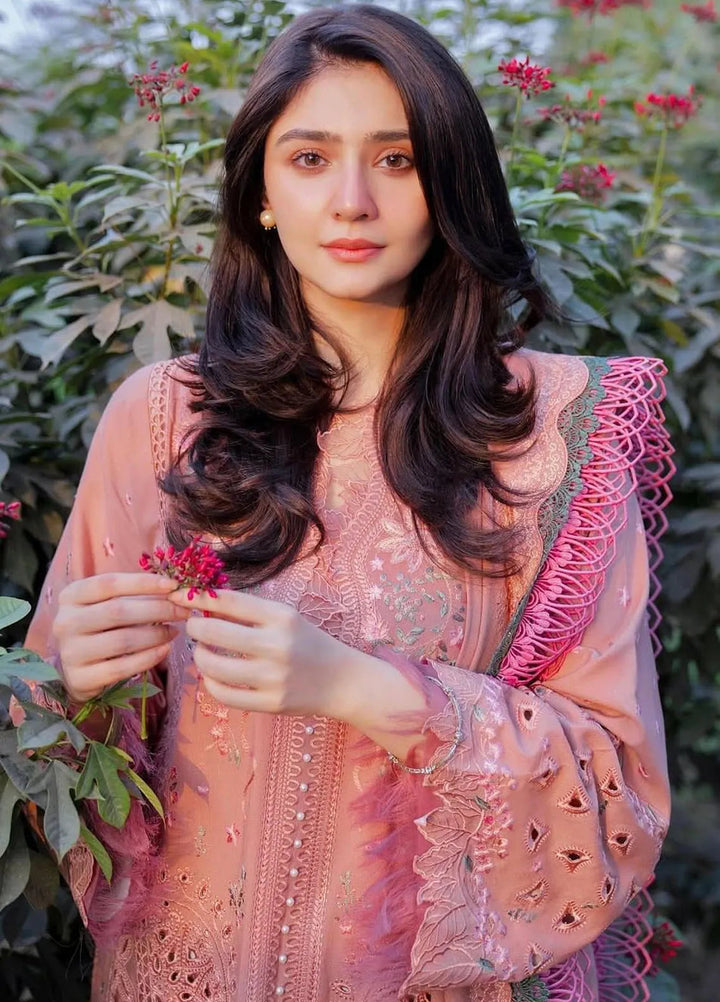 Gulabi Baagh by Bin Ilyas Embroidered Karandi Suit Unstitched 3 Piece BI24GB 152-A - Winter Collection