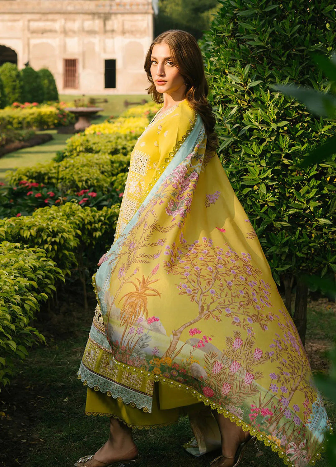 Gulabi Baagh by Bin Ilyas Embroidered Karandi Suit Unstitched 3 Piece BI24GB 153-A - Winter Collection