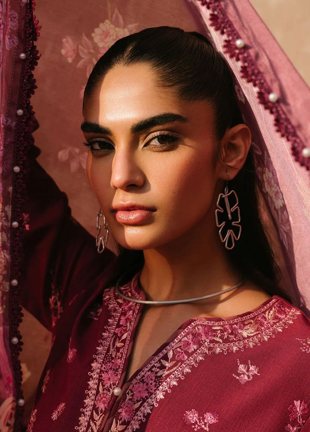 Gulabi Baagh by Bin Ilyas Embroidered Karandi Suit Unstitched 3 Piece BI24GB 153-B - Winter Collection