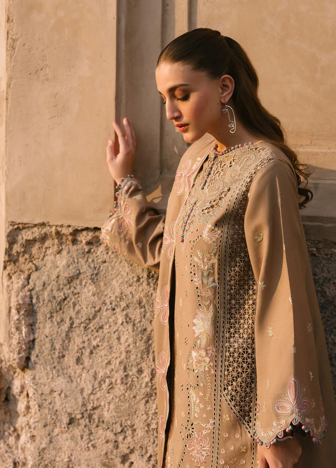 Gulabi Baagh by Bin Ilyas Embroidered Karandi Suit Unstitched 3 Piece BI24GB 154-A - Winter Collection