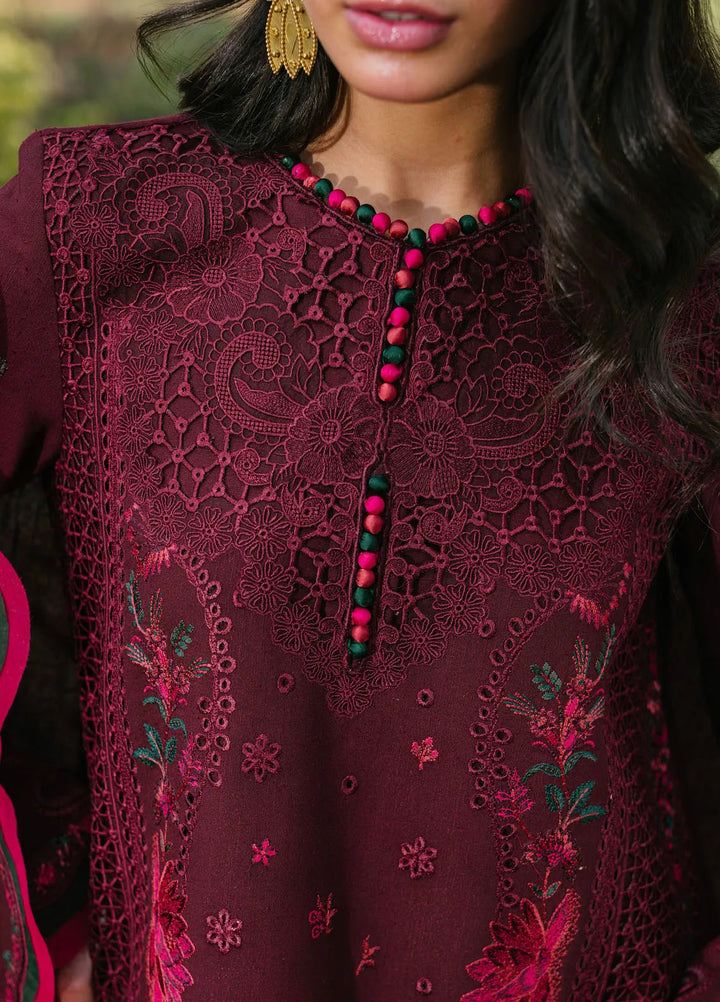 Gulabi Baagh by Bin Ilyas Embroidered Karandi Suit Unstitched 3 Piece BI24GB 154-B - Winter Collection