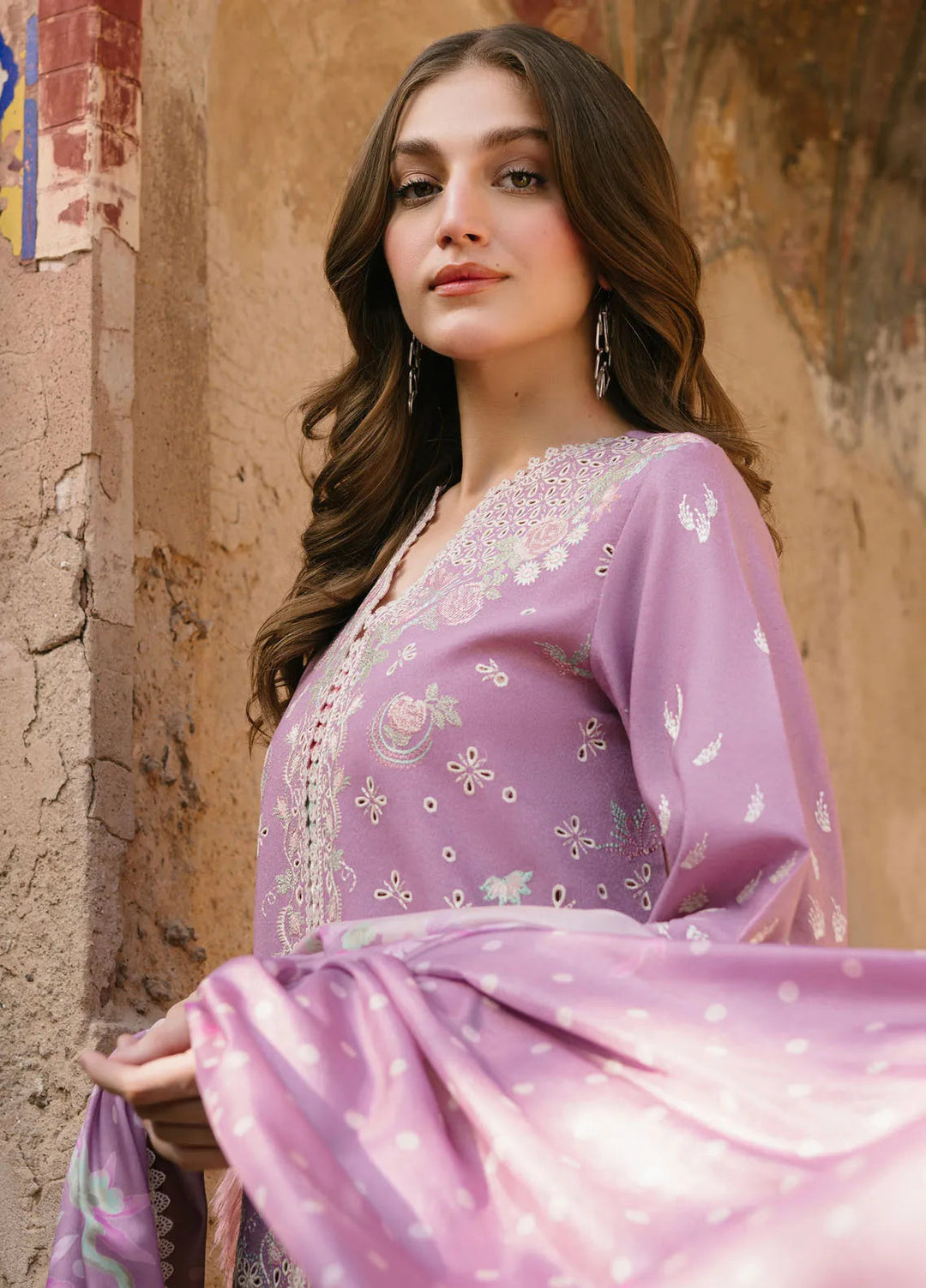 Gulabi Baagh by Bin Ilyas Embroidered Karandi Suit Unstitched 3 Piece BI24GB 155-A - Winter Collection