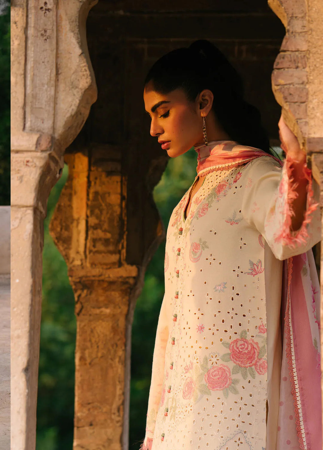 Gulabi Baagh by Bin Ilyas Embroidered Karandi Suit Unstitched 3 Piece BI24GB 155-B - Winter Collection