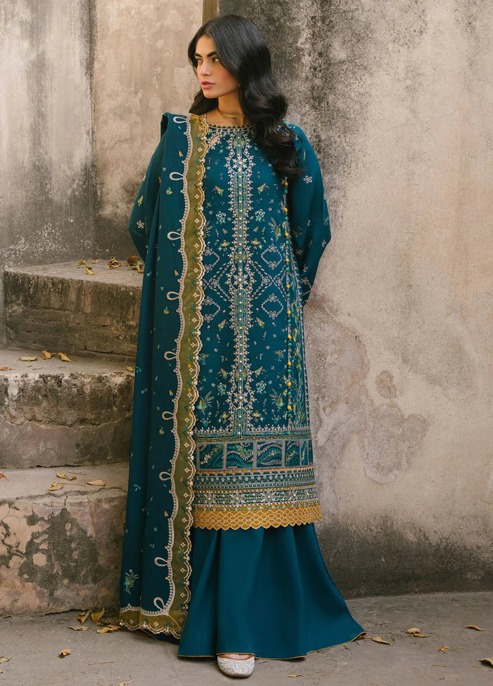 Gulabi Baagh by Bin Ilyas Embroidered Karandi Suit Unstitched 3 Piece BI24GB 157-A - Winter Collection