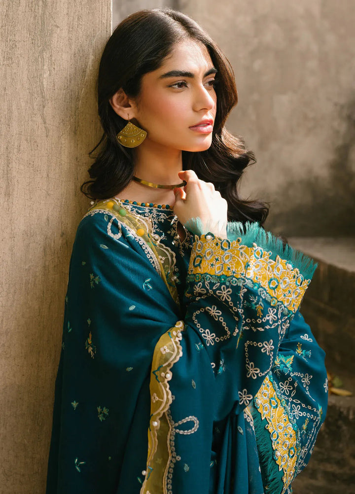 Gulabi Baagh by Bin Ilyas Embroidered Karandi Suit Unstitched 3 Piece BI24GB 157-A - Winter Collection