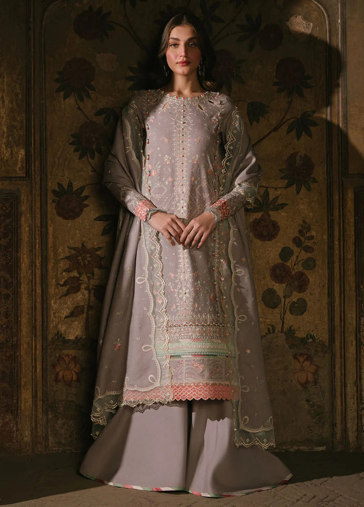 Gulabi Baagh by Bin Ilyas Embroidered Karandi Suit Unstitched 3 Piece BI24GB 157-B - Winter Collection