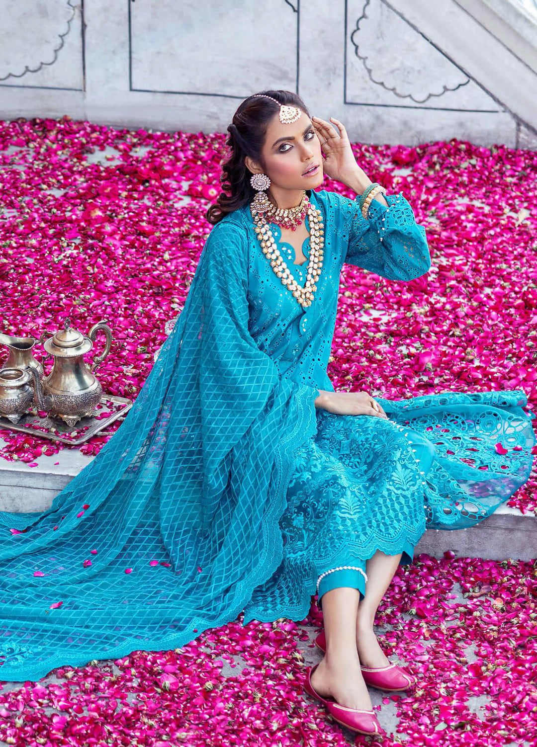 Gulabi Shaam By Nureh Embroidered Lawn Suits Unstitched 3 Piece NU21GS 11 - Eid Collection