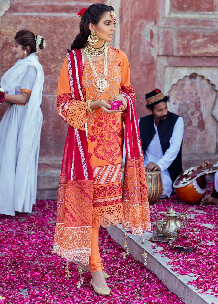 Gulabi Shaam By Nureh Embroidered Lawn Suits Unstitched 3 Piece NU21GS 13 - Eid Collection