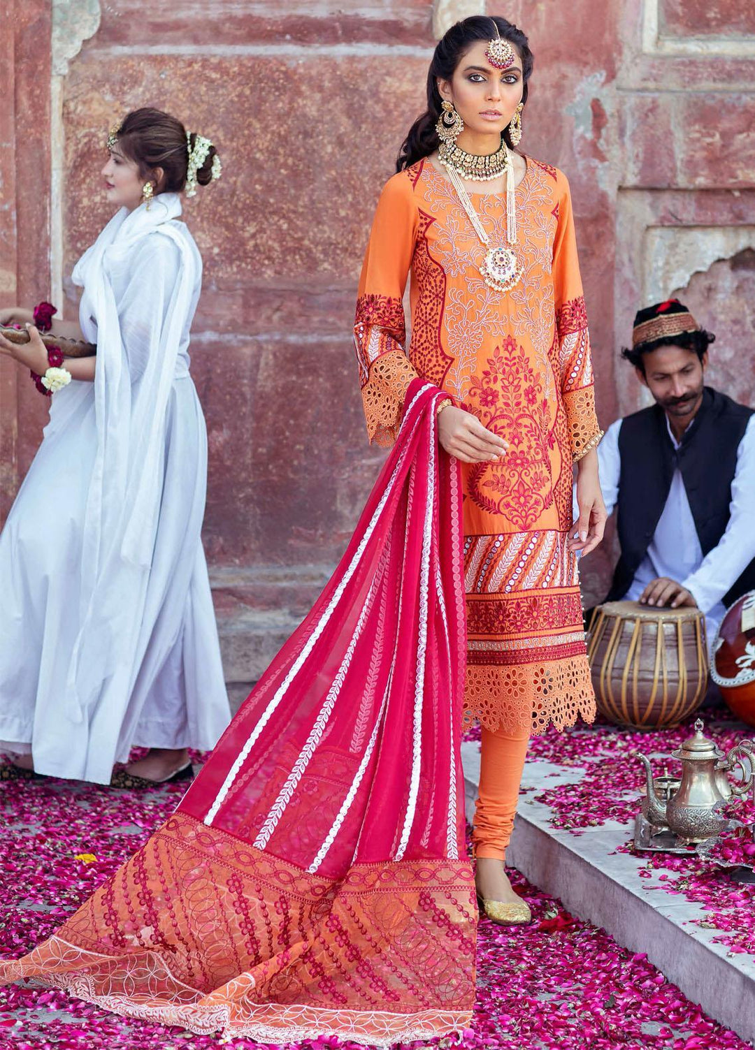 Gulabi Shaam By Nureh Embroidered Lawn Suits Unstitched 3 Piece NU21GS 13 - Eid Collection