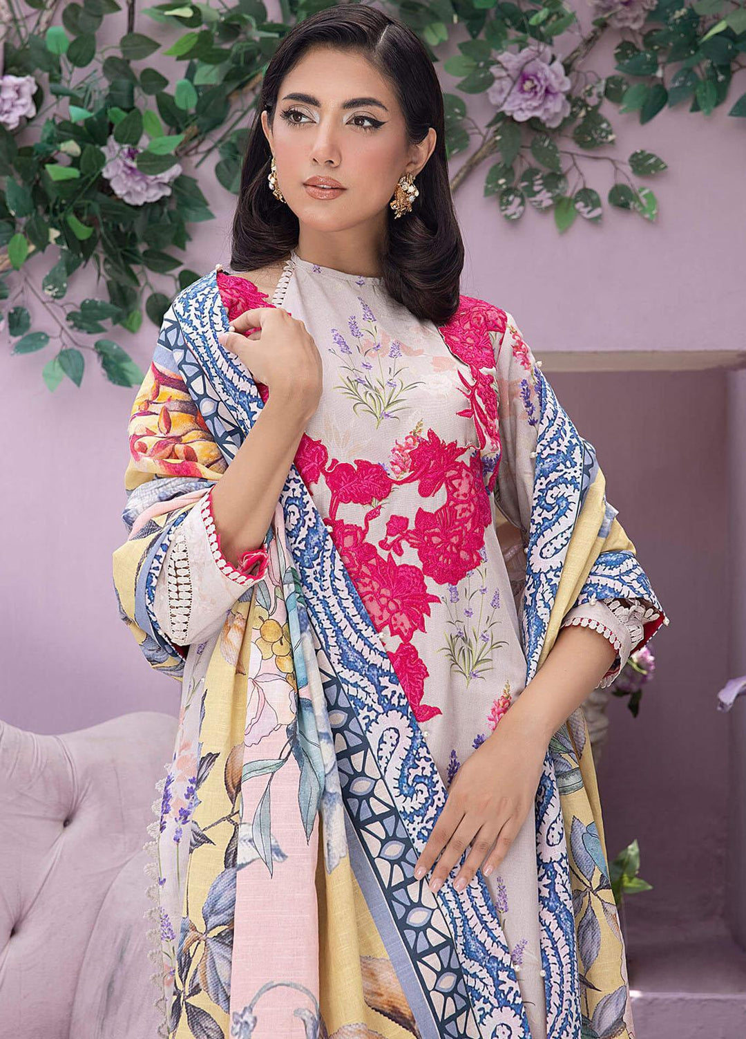 Gulbagh By Asifa & Nabeel Embroidered Khaddar Suits Unstitched 3 Piece AN23GB GBW-03 Mehek - Winter Collection