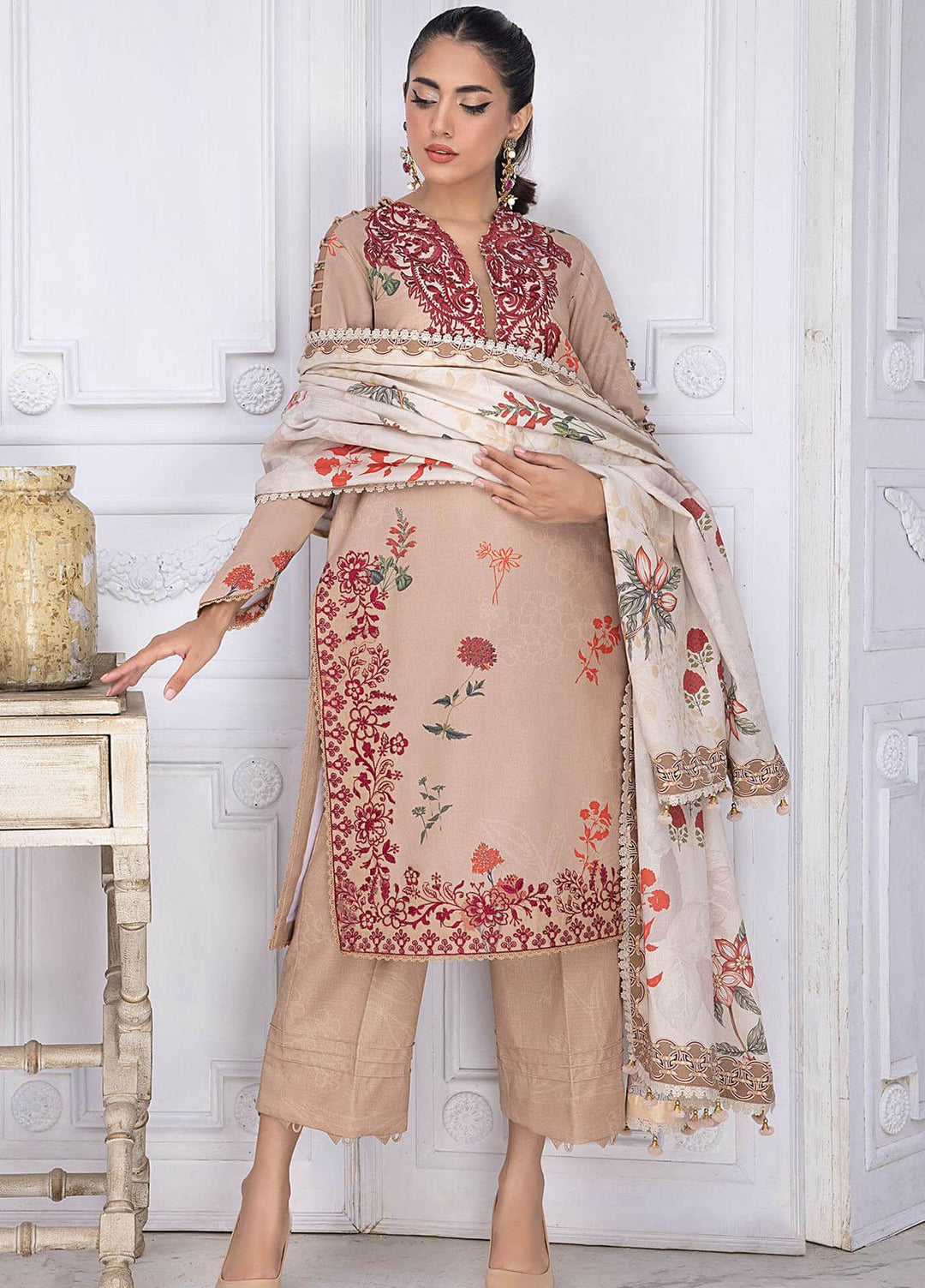 Gulbagh By Asifa & Nabeel Embroidered Khaddar Suits Unstitched 3 Piece AN23GB GBW-04 Asmara - Winter Collection