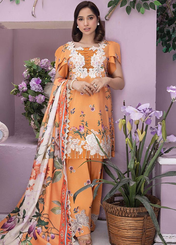 Gulbagh By Asifa & Nabeel Embroidered Linen Suits Unstitched 3 Piece AN23GB GBW-08 Zaroon - Winter Collection