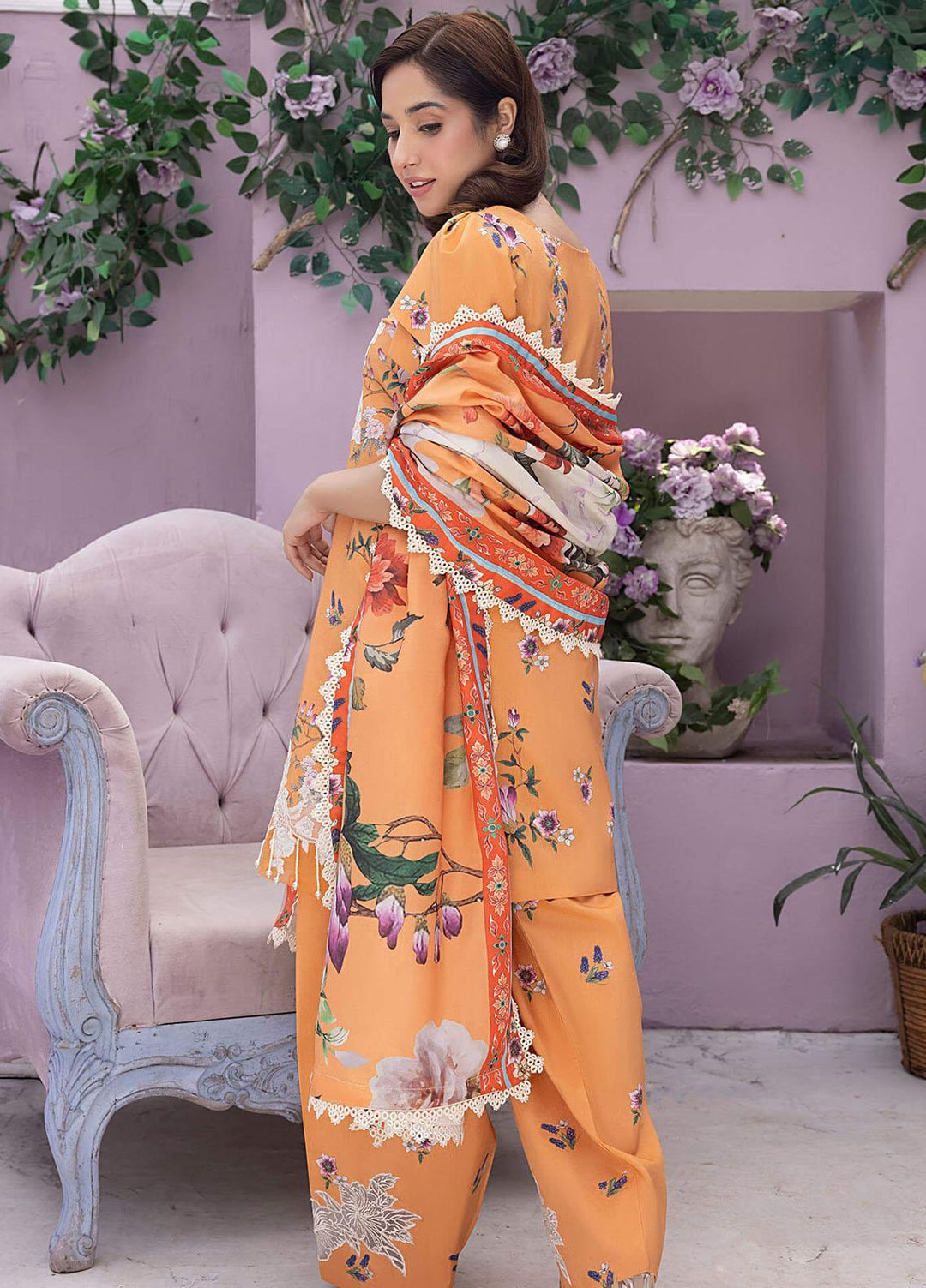 Gulbagh By Asifa & Nabeel Embroidered Linen Suits Unstitched 3 Piece AN23GB GBW-08 Zaroon - Winter Collection