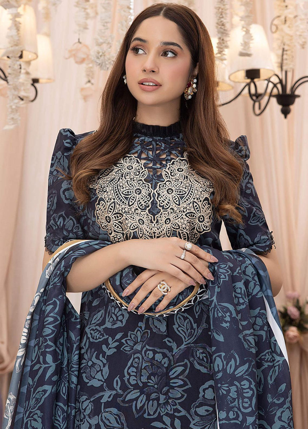 Gulbagh By Asifa & Nabeel Embroidered Linen Suits Unstitched 3 Piece AN23GB GBW-11 Raeesa - Winter Collection