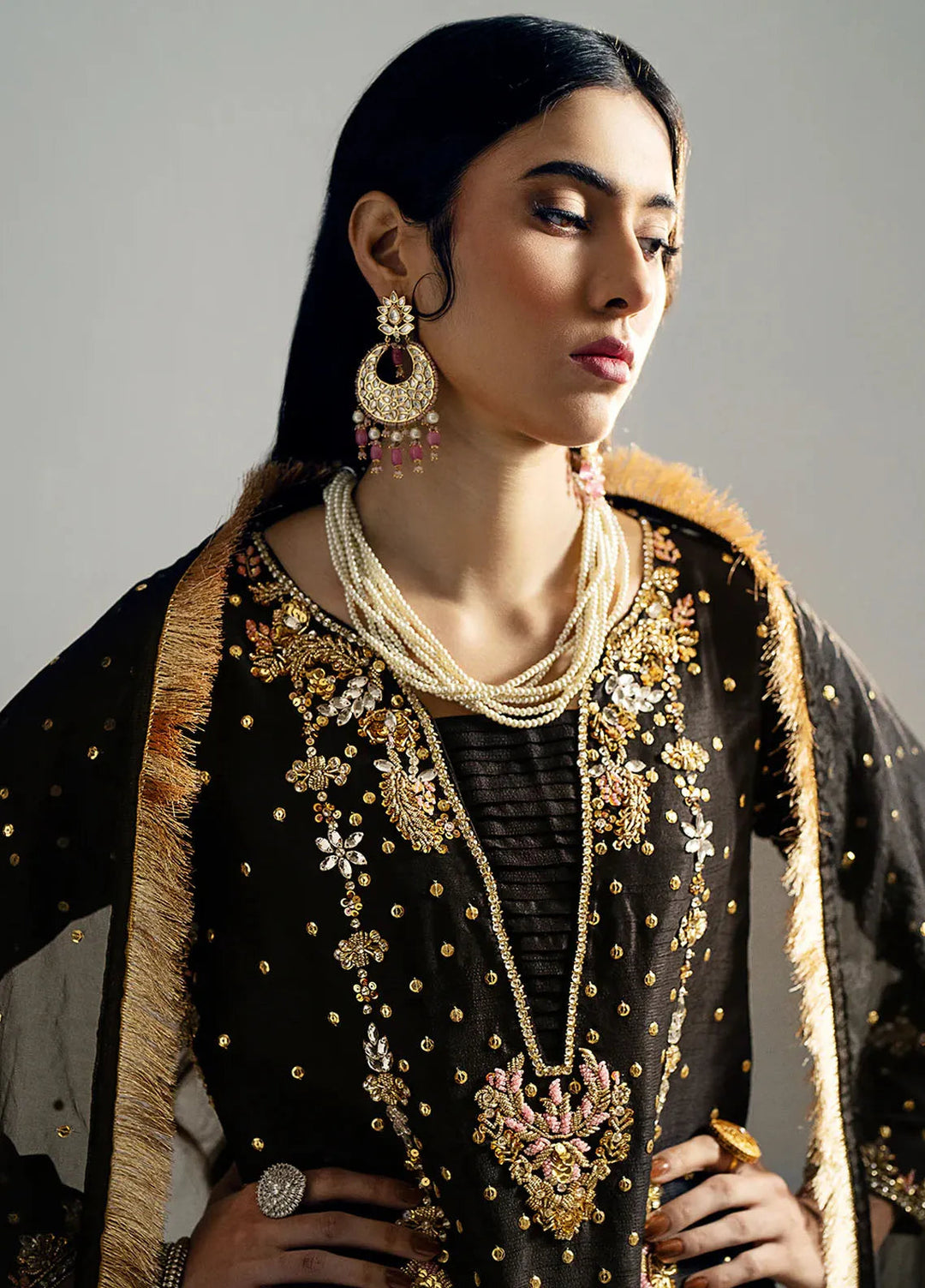 Gulbano By Grandeur Luxury Pret Embroidered Raw silk 3 Piece Suit Roheena