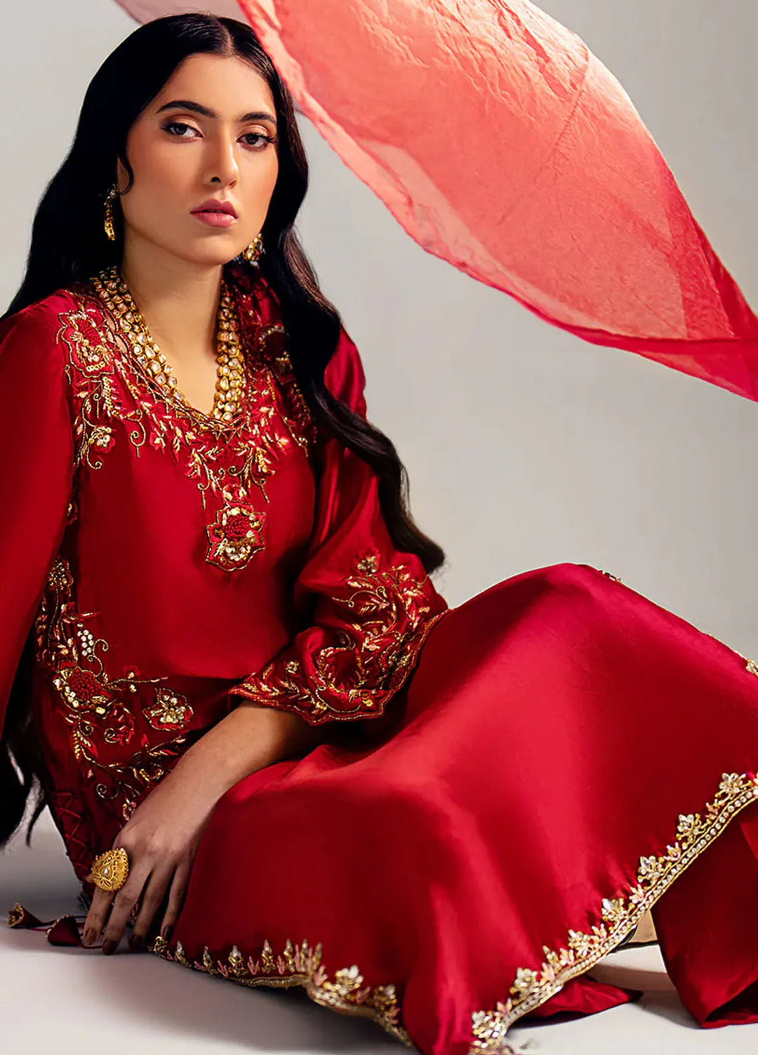 Gulbano By Grandeur Luxury Pret Embroidered Silk 3 Piece Suit Khansa