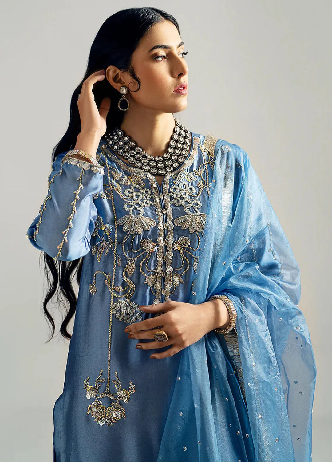 Gulbano By Grandeur Luxury Pret Embroidered Silk 3 Piece Suit Nayla