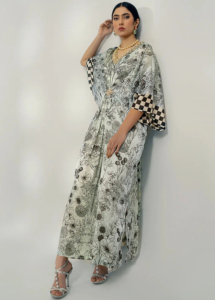 Gulbano By Grandeur Luxury Pret Embroidered Silk Kaftan Suit Ruhi