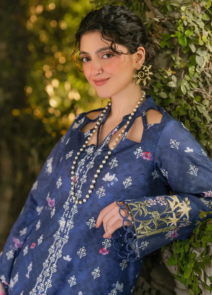 Gulkari by Asifa and Nabeel Chikankari Lawn Suit Unstitched 3 Piece AN25G GKL-05 Azure Whisper - Summer Collection