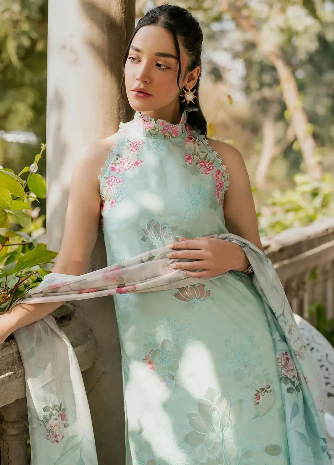 Gulkari by Asifa and Nabeel Chikankari Lawn Suit Unstitched 3 Piece AN25G GKL-07 Pastel Grove - Summer Collection