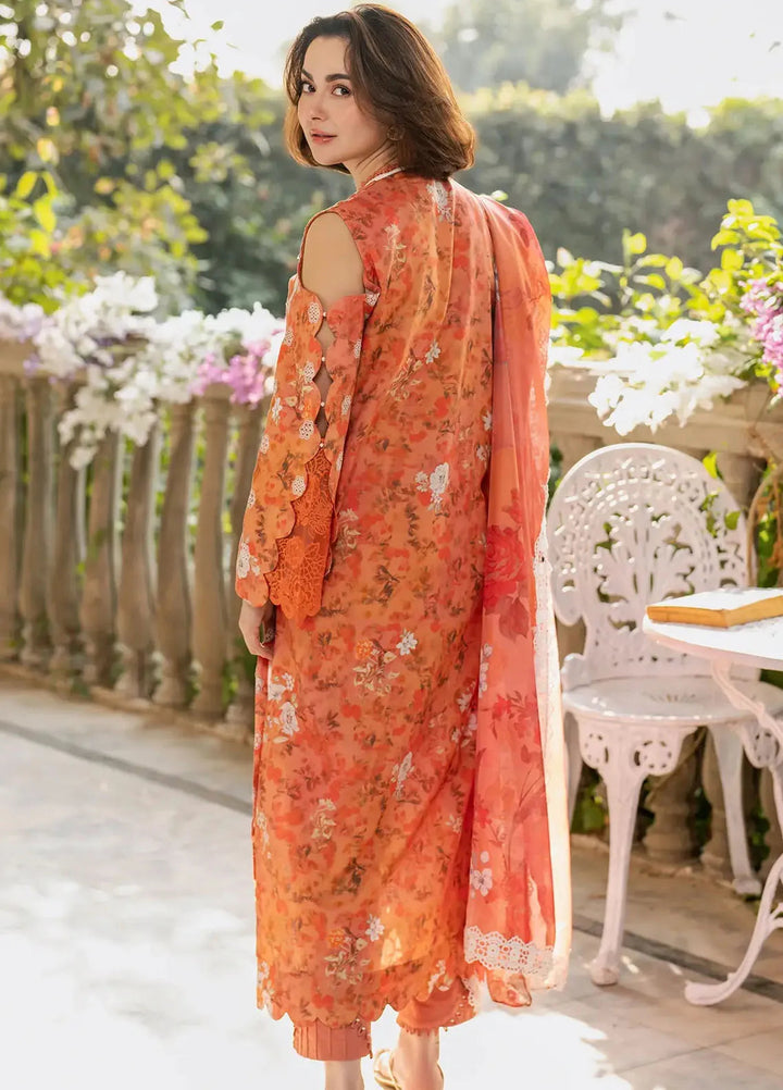 Gulkari by Asifa and Nabeel Chikankari Lawn Suit Unstitched 3 Piece AN25G GKL-08 Citrus Glow - Summer Collection