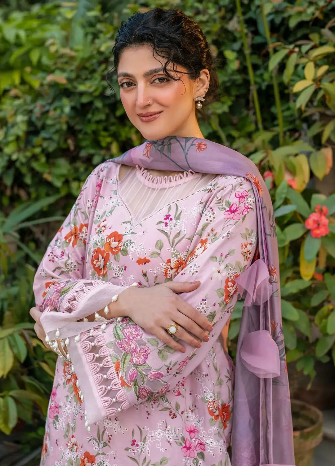 Gulkari by Asifa and Nabeel Chikankari Lawn Suit Unstitched 3 Piece AN25G GKL-09 Blossom Zephyr - Summer Collection