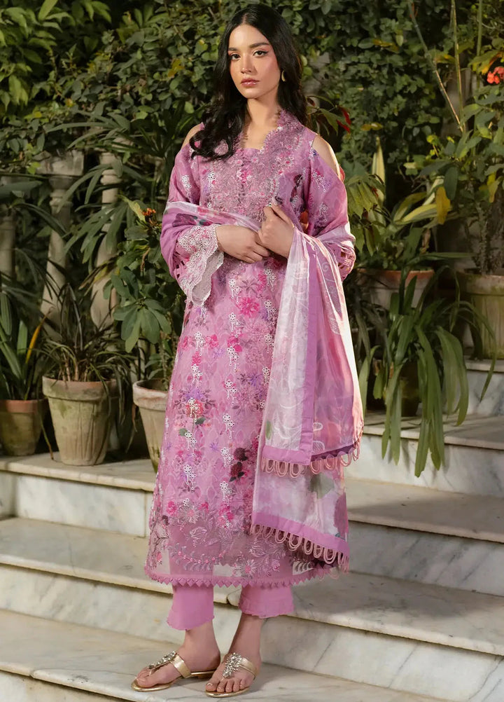 Gulkari by Asifa and Nabeel Chikankari Lawn Suit Unstitched 3 Piece AN25G GKL-10 Dawn Petals - Summer Collection