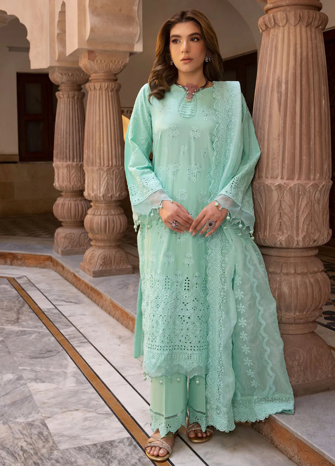 Gulkari By Regalia Textiles Chikankari Lawn Suit Unstitched 3 Piece RGT24G D-02 Noor - Festive Collection