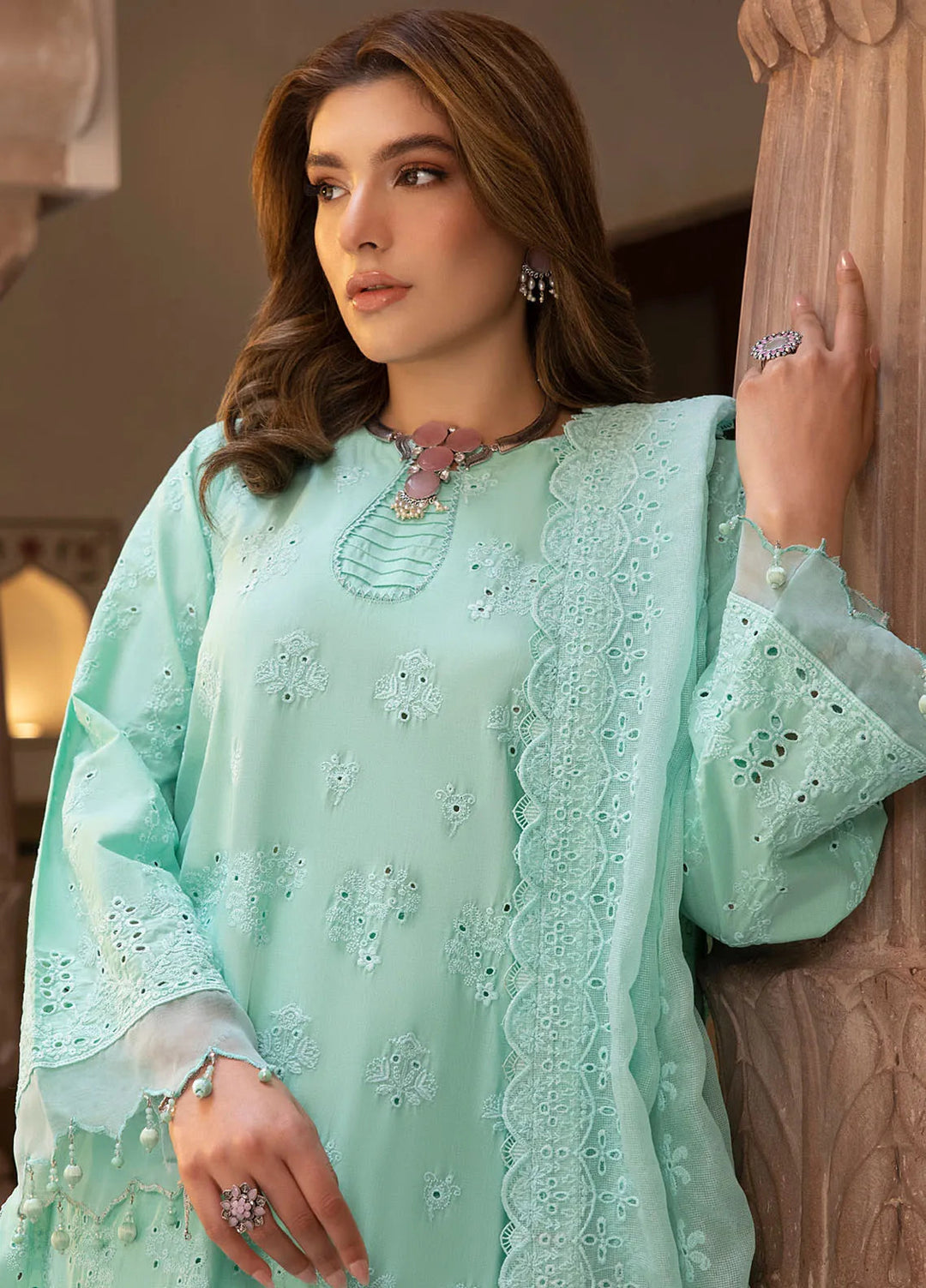 Gulkari By Regalia Textiles Chikankari Lawn Suit Unstitched 3 Piece RGT24G D-02 Noor - Festive Collection