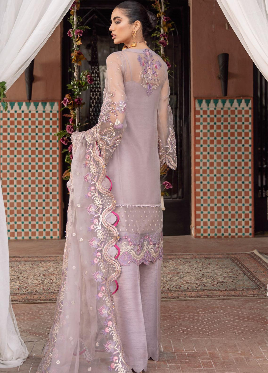Gulmina By Ilaha Embroidered Net Suits Unstitched 3 Piece ILH22G IL:007 Gulbano - Luxury Collection