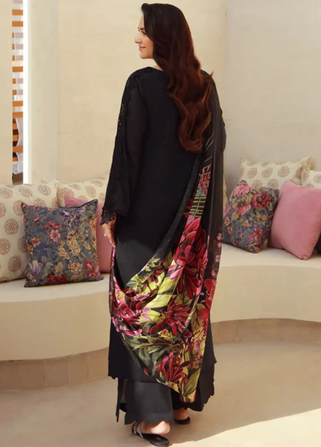 Gulmina Embroidered Lawn Suit Unstitched 3 Piece GLM25US Black Magic - Summer Collection