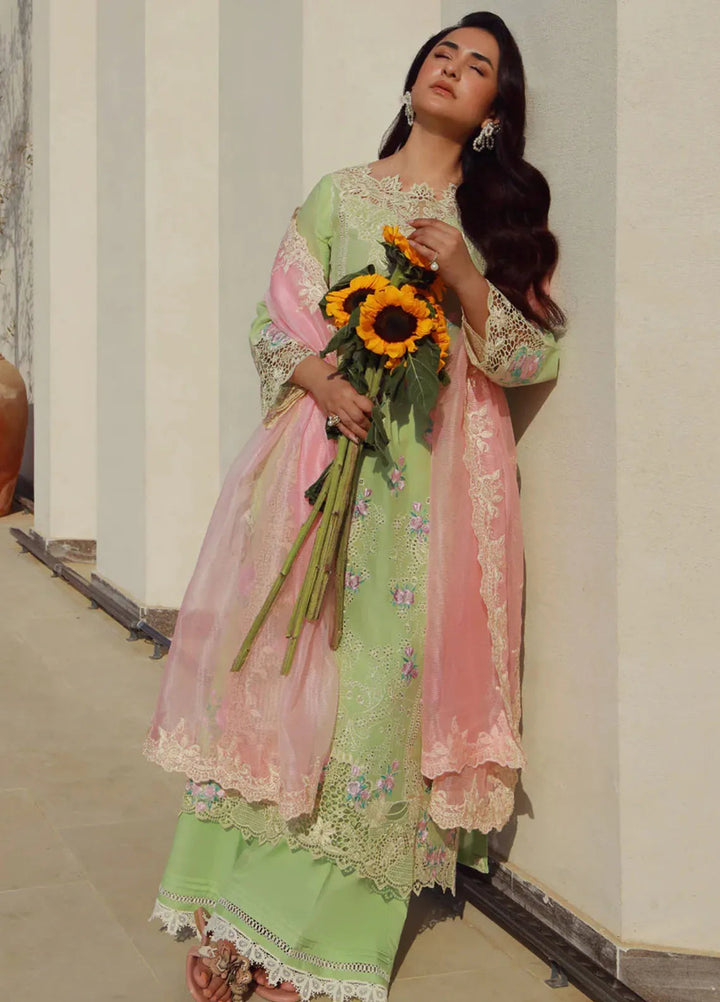 Gulmina Embroidered Lawn Suit Unstitched 3 Piece GLM25US Gardenia - Summer Collection