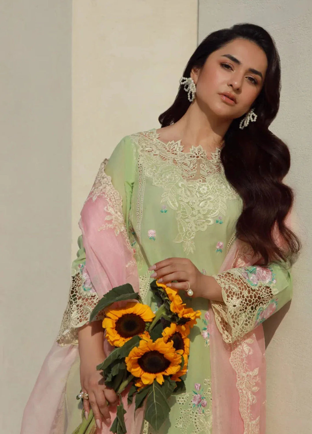 Gulmina Embroidered Lawn Suit Unstitched 3 Piece GLM25US Gardenia - Summer Collection