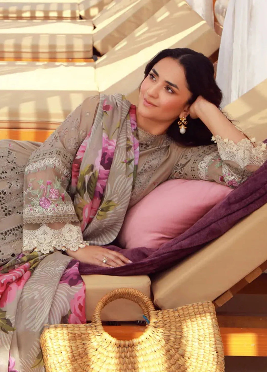 Gulmina Embroidered Lawn Suit Unstitched 3 Piece GLM25US Mahay - Summer Collection