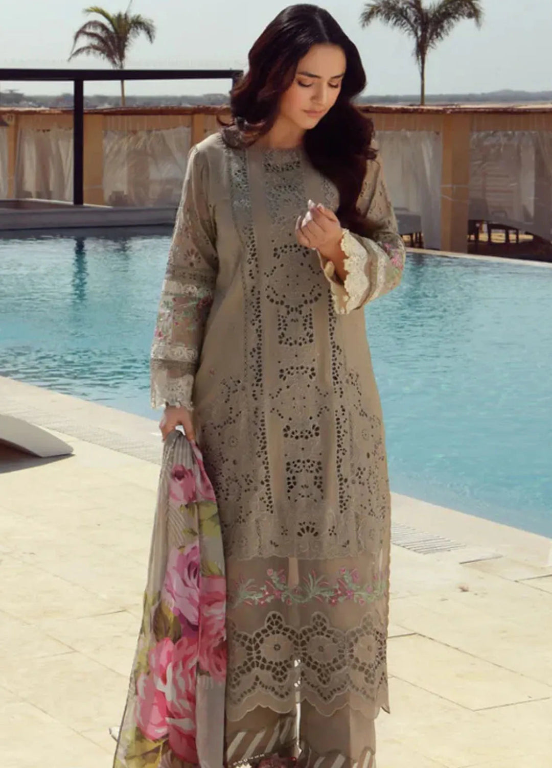 Gulmina Embroidered Lawn Suit Unstitched 3 Piece GLM25US Mahay - Summer Collection