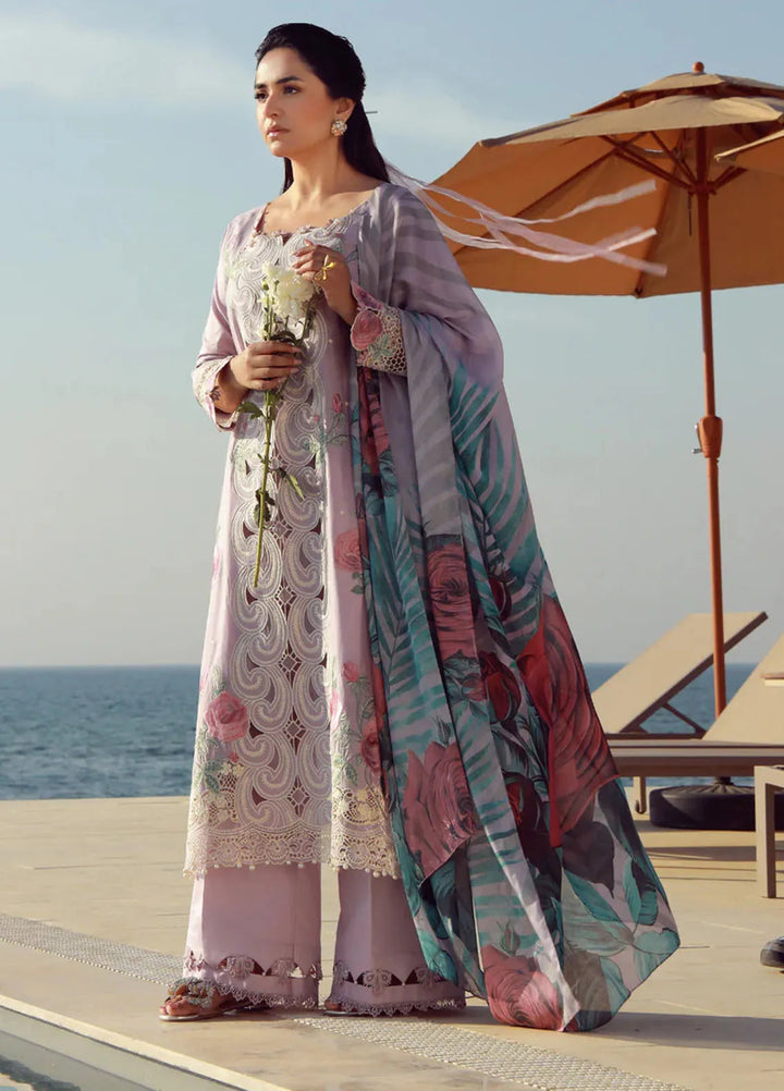 Gulmina Embroidered Lawn Suit Unstitched 3 Piece GLM25US Muave Magic - Summer Collection