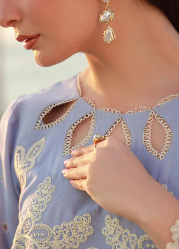 Gulmina Embroidered Lawn Suit Unstitched 3 Piece GLM25US Periwinkle - Summer Collection