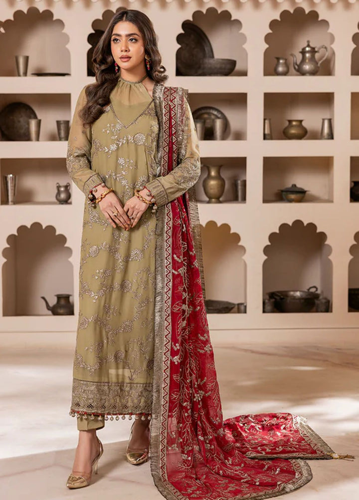 Gulmira By House Of Nawab Embroidered Chiffon Suits Unstitched 3 Piece HON24G4 D-04 Zeba - Luxury Collection