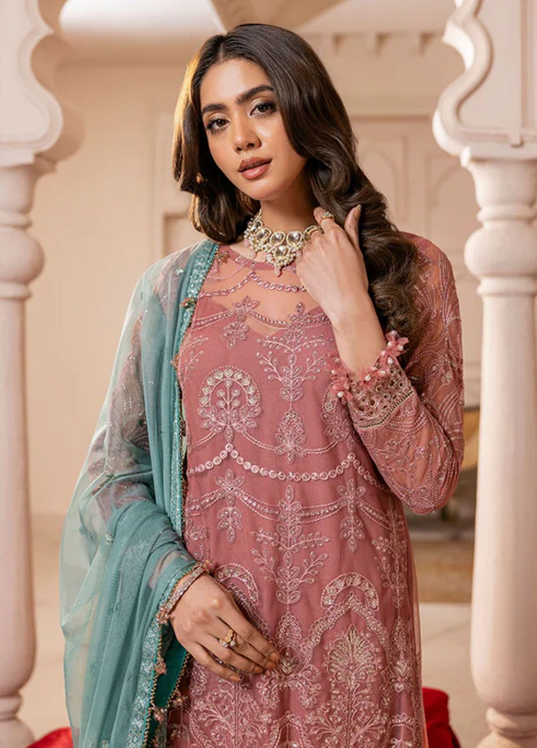 Gulmira By House Of Nawab Embroidered Net Suits Unstitched 3 Piece HON24G4 D-02 Tala - Luxury Collection