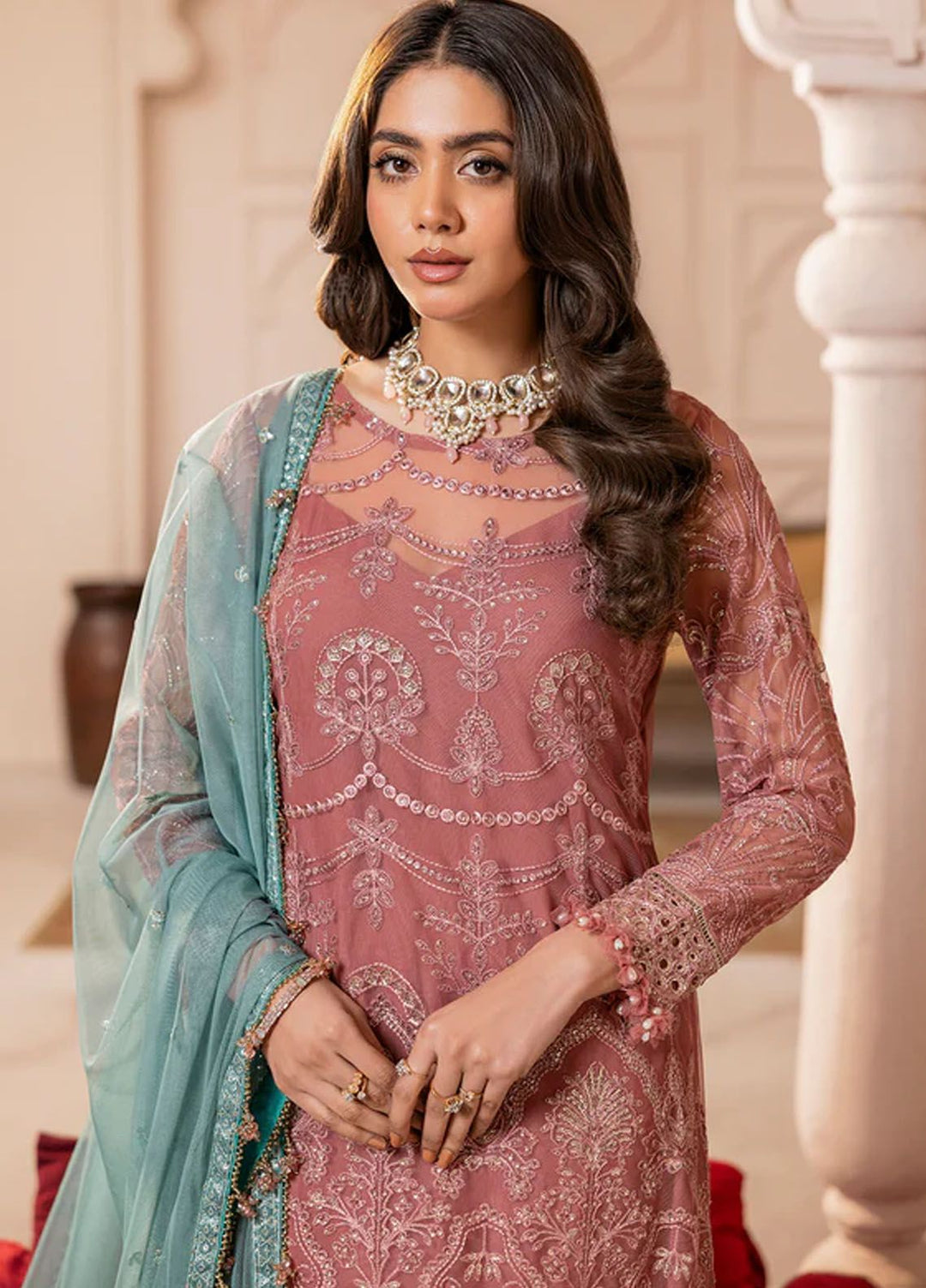 Gulmira By House Of Nawab Embroidered Net Suits Unstitched 3 Piece HON24G4 D-02 Tala - Luxury Collection