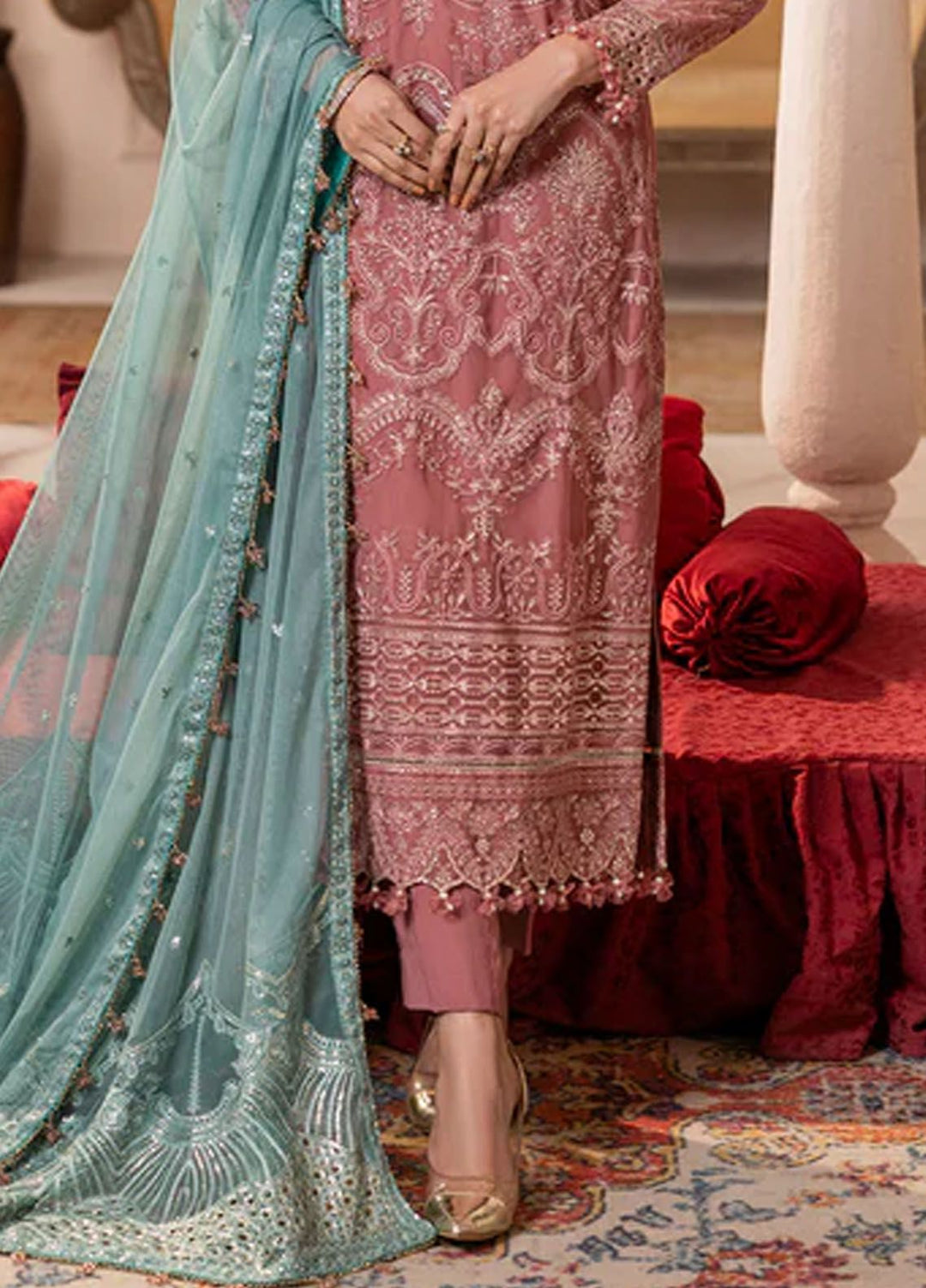 Gulmira By House Of Nawab Embroidered Net Suits Unstitched 3 Piece HON24G4 D-02 Tala - Luxury Collection