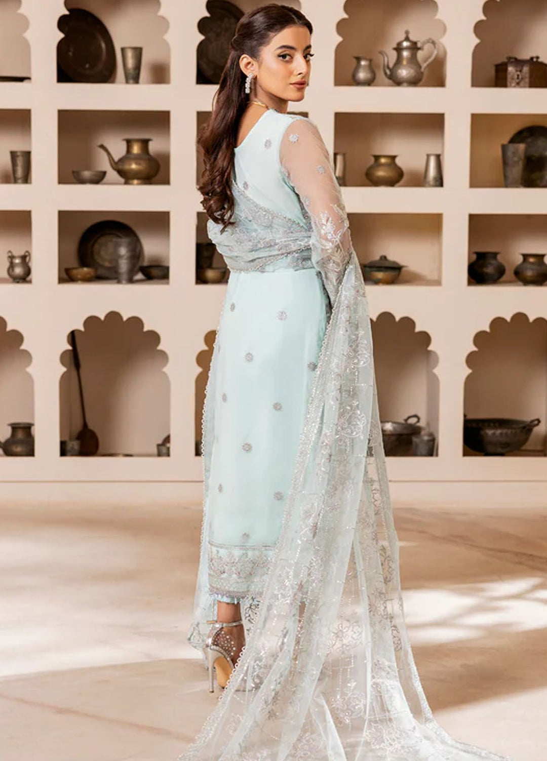 Gulmira By House Of Nawab Embroidered Net Suits Unstitched 3 Piece HON24G4 D-03 Tabsira - Luxury Collection