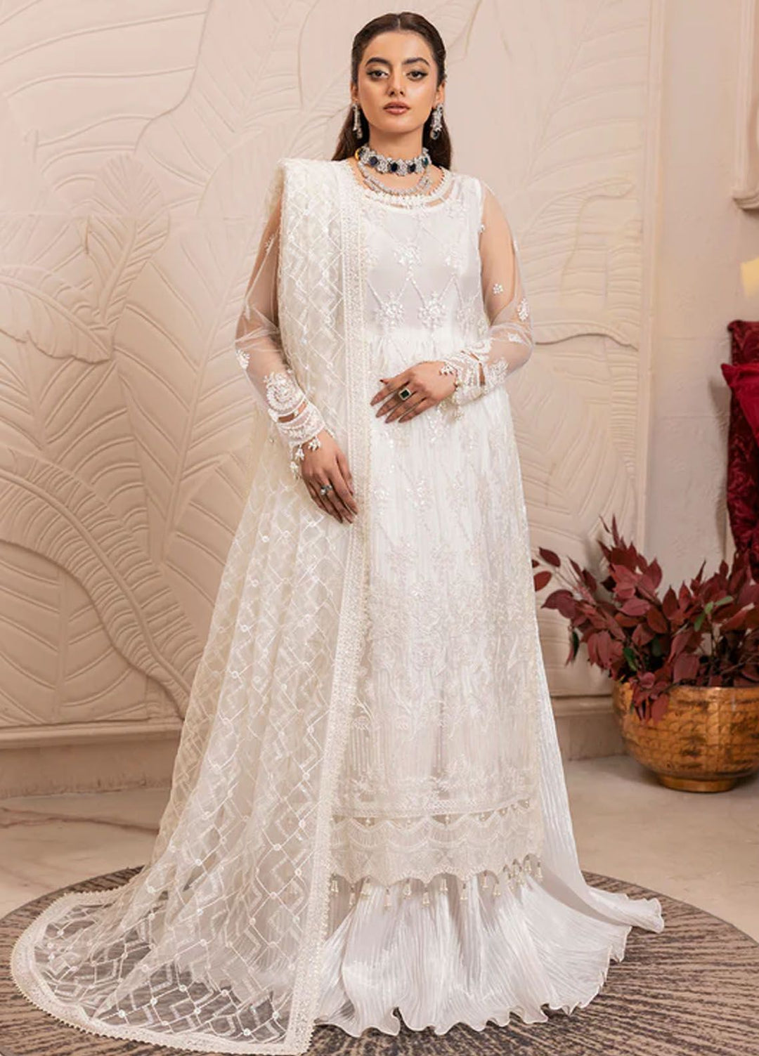 Gulmira By House Of Nawab Embroidered Net Suits Unstitched 3 Piece HON24G4 D-05 Taroob - Luxury Collection