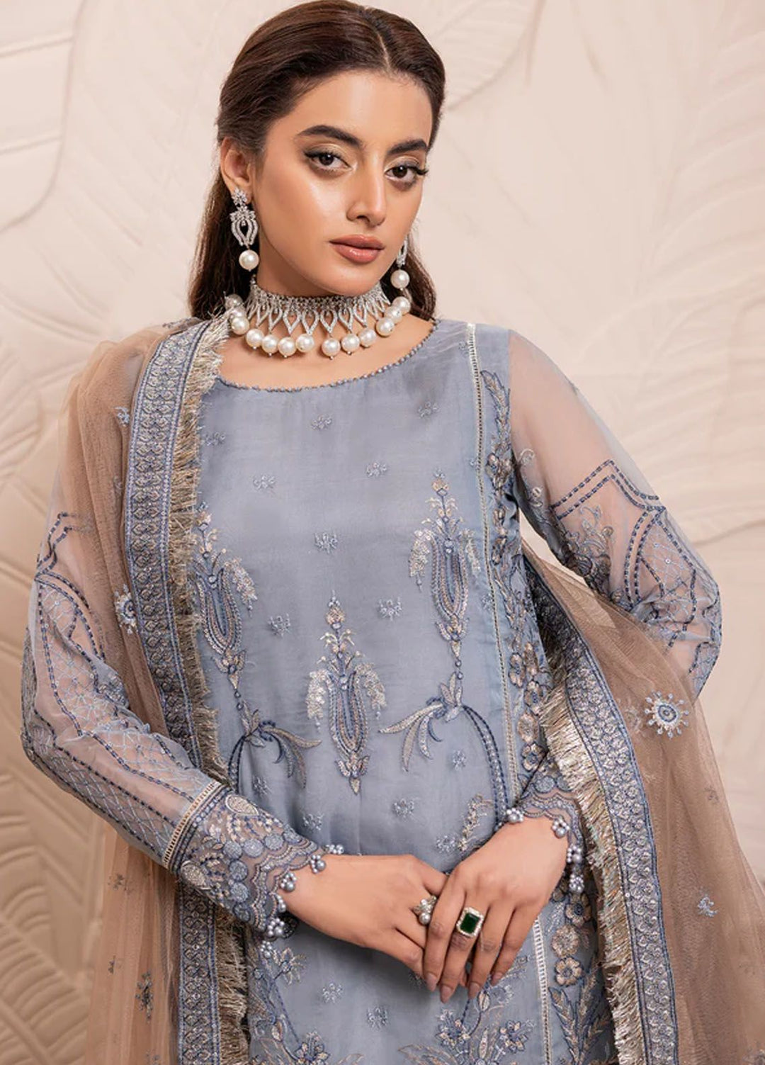 Gulmira By House Of Nawab Embroidered Organza Suits Unstitched 3 Piece HON24G4 D-06 Zakiya - Luxury Collection